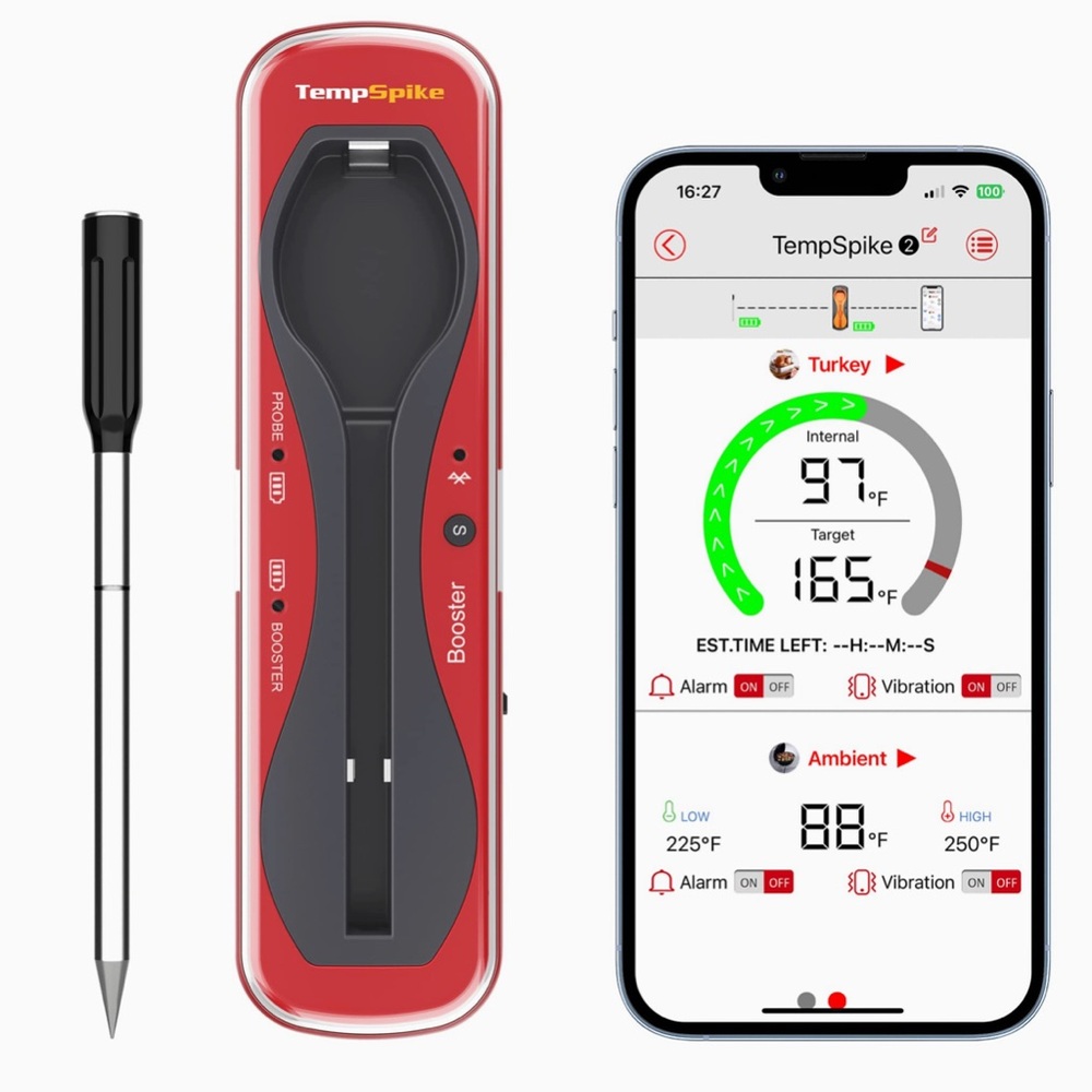 ThermoPro TempSpike Wireless Bluetooth Digital Meat Thermometer Grilling Smoking